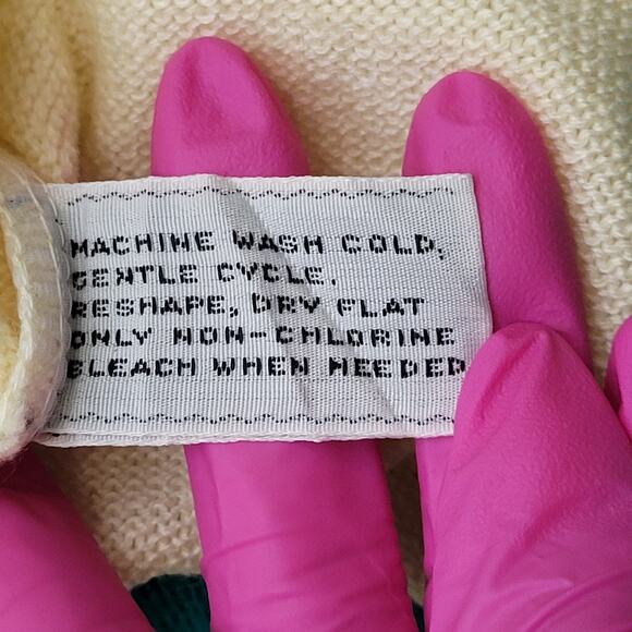 Vintage 80s MOD Sweater Womens XS/S 17x24 Ivory - Picture 9 of 12